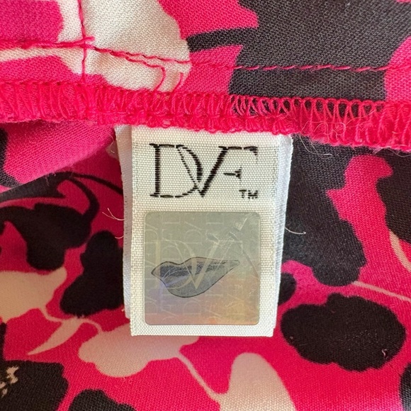 Diane Von Furstenberg Freya Size 0 Pink and Black Floral Silk Dress Tie Waist - Picture 10 of 15